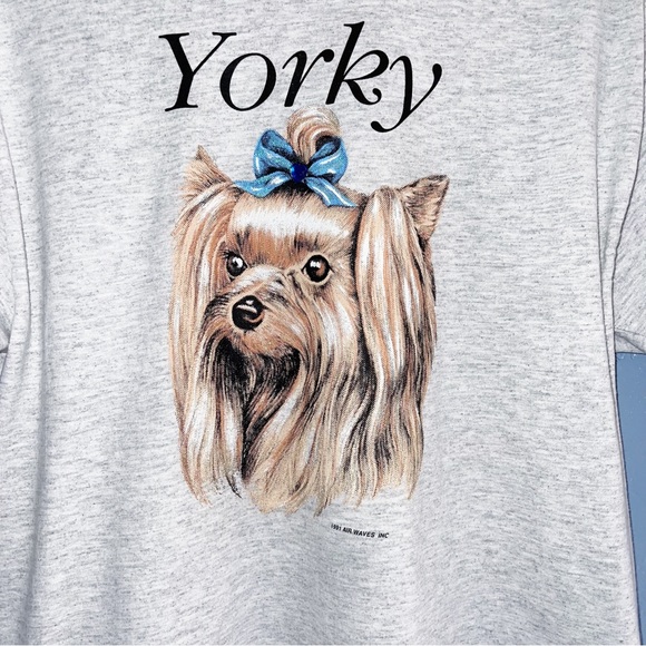 Vintage Crewneck 1991 Yorky Single Stitch Tee Medium - Picture 3 of 9
